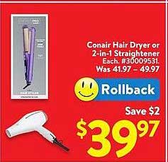 Conair Hair Dryer or 2-in-1 Straightener