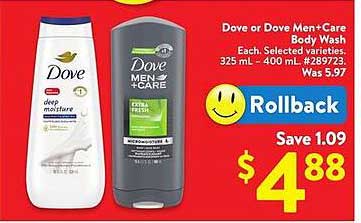 Dove or Dove Men+Care Body Wash