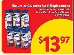 Ensure or Glucerna Meal Replacement