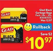 Glad Black Garbage Bags