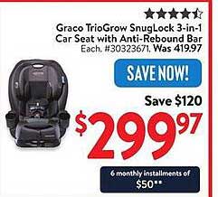 Graco TrioGrow SnugLock 3-in-1 Car Seat with Anti-Rebound Bar