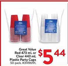 Great Value Plastic Party Cups