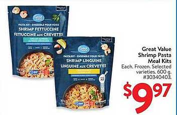 Great Value Shrimp Pasta Meal Kits