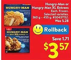 Hungry-Man or Hungry-Man XL Entrees