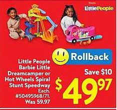 Little People Barbie Little Dreamcamper or Hot Wheels Spiral Stunt Speedway