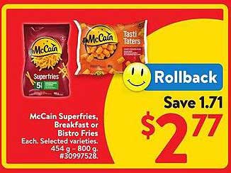 McCain Superfries, Breakfast or Bistro Fries