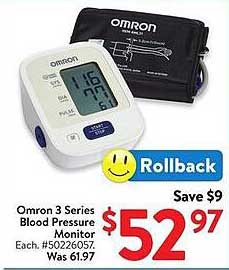 Omron 3 Series Blood Pressure Monitor