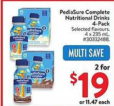 PediaSure Complete Nutritional Drinks 4-Pack