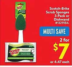 Scotch-Brite Scrub Sponges 3-Pack or Dishwand