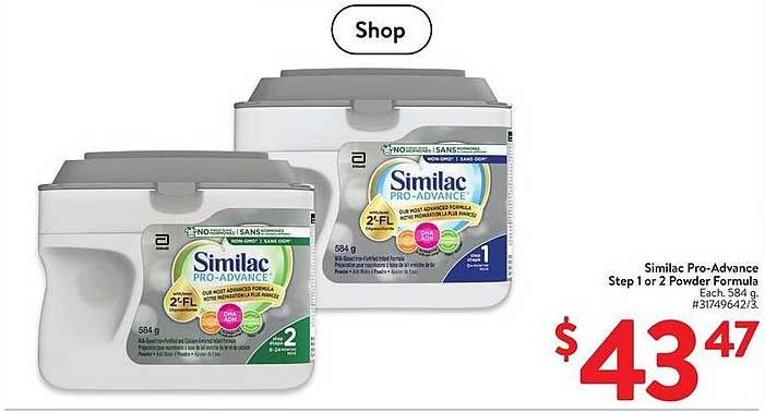 Similac Pro-Advance Step 1 or 2 Powder Formula