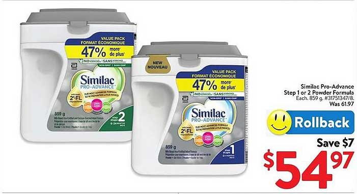 Similac Pro-Advance Step 1 or 2 Powder Formula