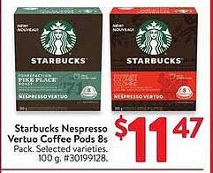 Starbucks Nespresso Vertuo Coffee Pods 8s