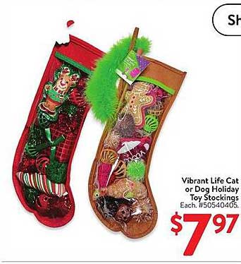 Vibrant Life Cat or Dog Holiday Toy Stockings