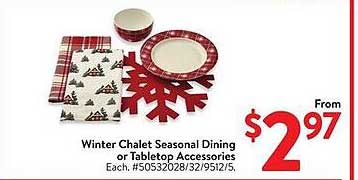 Winter Chalet Seasonal Dining or Tabletop Accessories