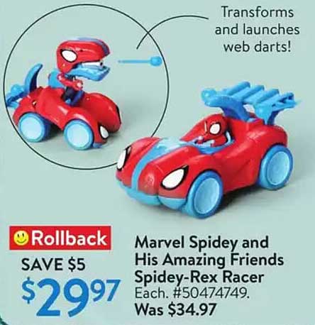 Marvel Spidey and His Amazing Friends Spidey-Rex Racer