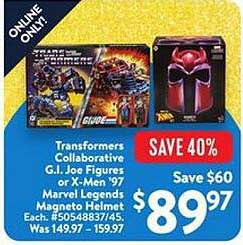 Transformers Collaborative G.I. Joe Figures or X-Men '97 Marvel Legends Magneto Helmet