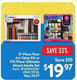 51-Piece Pour Art Value Kit or 175-Piece Ultimate Mixed Media Set