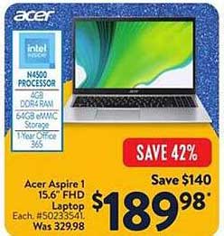 Acer Aspire 1 15.6" FHD Laptop