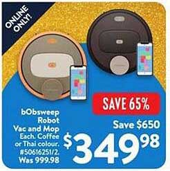 bObsweep Robot Vac and Mop