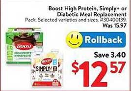 Boost High Protein, Simply+ or Diabetic Meal Replacement