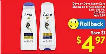 Dove or Dove Men+Care Shampoo or Conditioner