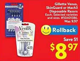 Gillette Venus, SkinGuard or Mach3 Disposable Razors