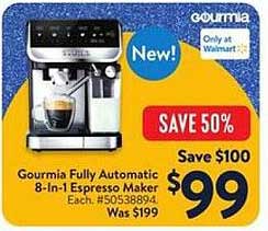 Gourmia Fully Automatic 8-In-1 Espresso Maker