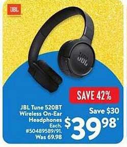 JBL Tune 520BT Wireless On-Ear Headphones