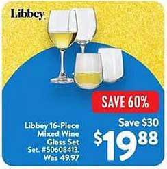 Libbey 16-Piece Mixed Wine Glass Set