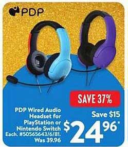 PDP Wired Audio Headset for PlayStation or Nintendo Switch