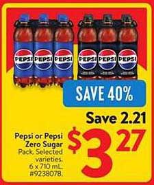 Pepsi or Pepsi Zero Sugar Pack