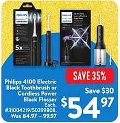 Philips 4100 Electric Black Toothbrush or Cordless Power Black Flosser