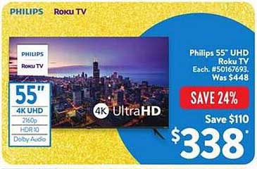 Philips 55" UHD Roku TV