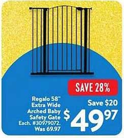 Regalo 58" Extra Wide Arched Baby Safety Gate