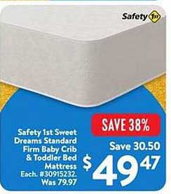 Safety 1st Sweet Dreams Standard Firm Baby Crib & Toddler Bed Mattress