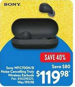 Sony WFC700N/B Noise Cancelling Truly Wireless Earbuds