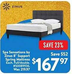 Spa Sensations by Zinus 8" Support Spring Mattress