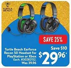 Turtle Beach Earforce Recon 50 Headset for PlayStation or Xbox