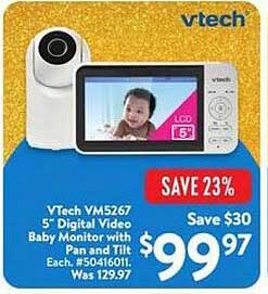 VTech VM5267 5" Digital Video Baby Monitor with Pan and Tilt