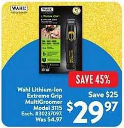 Wahl Lithium-Ion Extreme Grip MultiGroomer Model 3115