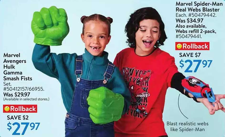 Marvel Avengers Hulk Gamma Smash Fists  
Marvel Spider-Man Real Webs Blaster