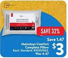 Mainstays Comfort Complete Pillow