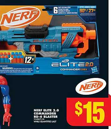 NERF ELITE 2.0 COMMANDER RD-6 BLASTER