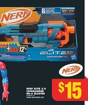 NERF ELITE 2.0 COMMANDER RD-6 BLASTER