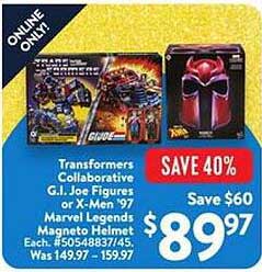 Transformers Collaborative G.I. Joe Figures or X-Men '97 Marvel Legends Magneto Helmet