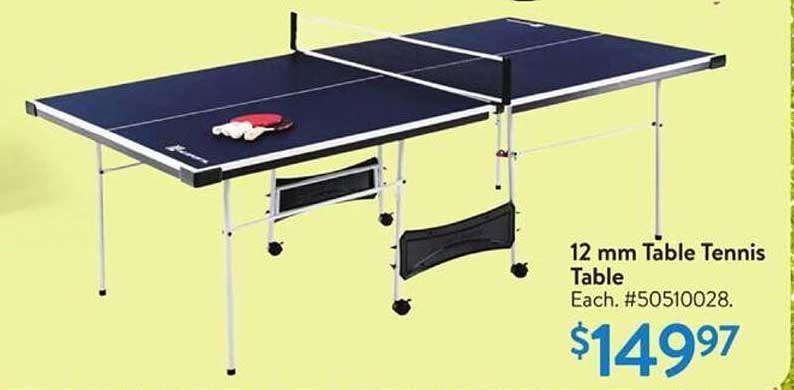 12 mm Table Tennis Table