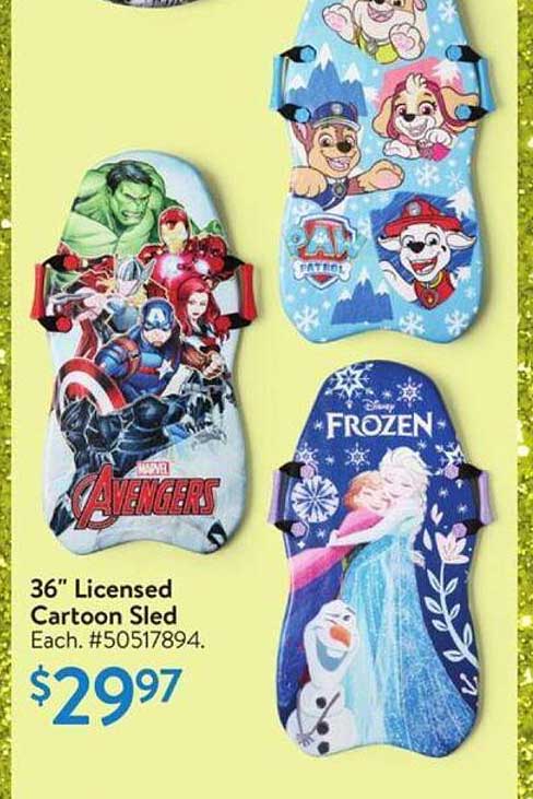 36" Licensed Cartoon Sled