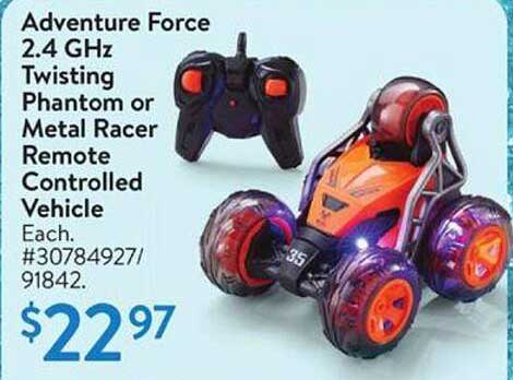 Adventure Force 2.4 GHz Twisting Phantom or Metal Racer Remote Controlled Vehicle