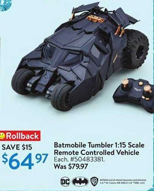 Batmobile Tumbler 1:15 Scale Remote Controlled Vehicle