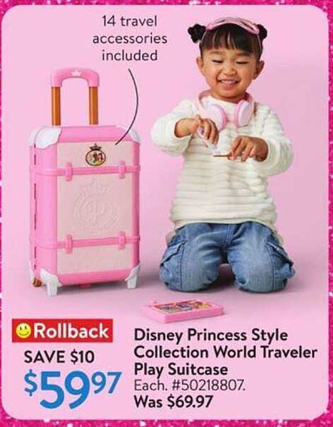 Disney Princess Style Collection World Traveler Play Suitcase